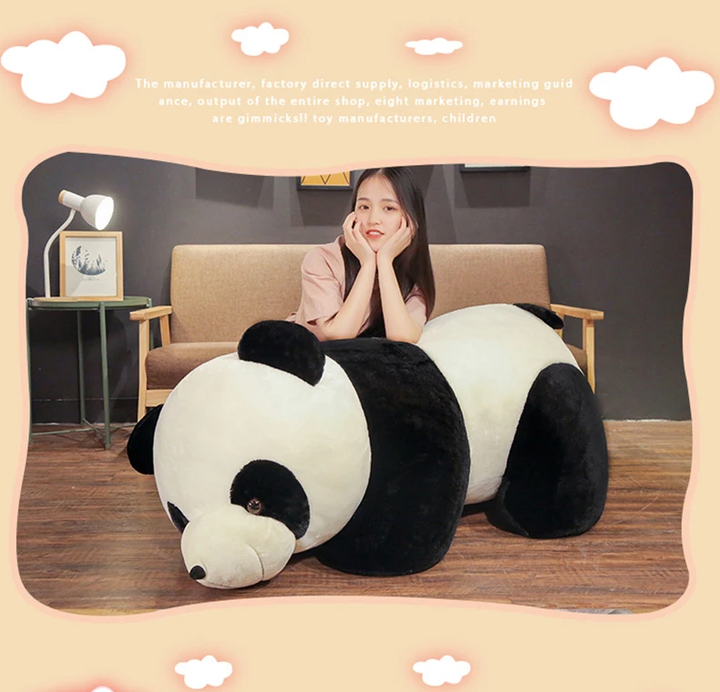 Giant Panda Plush Doll Jumbo Cute Fat Hug Bear Plush Toy Sleep Pillow Children Toys Girl Birthday Gift 43inch 110cm DY50693(15)