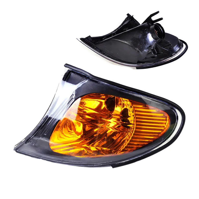Автомобильный передний угловой светильник, корпус, прозрачная боковая лампа, объектив для BMW 3 серии E46 325i 325xi 330i 330xi, белый/желтый