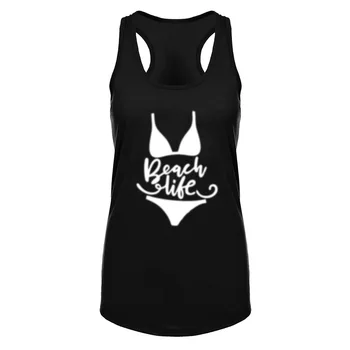 

Womens Beach Life Bikini Summer Fitness Workout Racerback Tank Tops