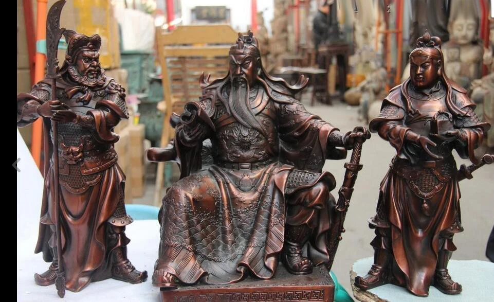 

Bronze Copper Three Kingdoms Guan Ping Zhou Cang Guan Gong Guan Yu warrior Set