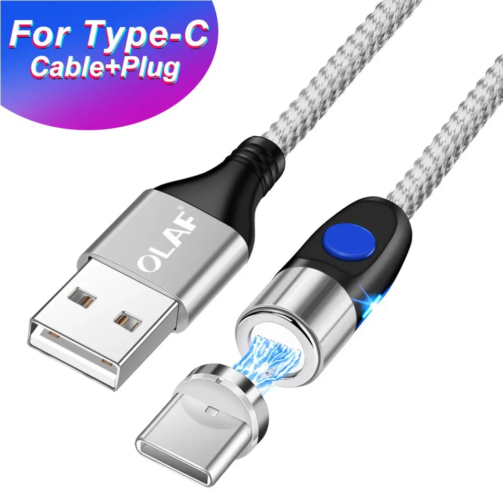 Магнитный кабель 3A для быстрой зарядки iPhone samsung, usb-кабель Micro USB type-C, магнитный кабель для передачи данных и быстрой зарядки 3,0 - Цвет: Silver Type C