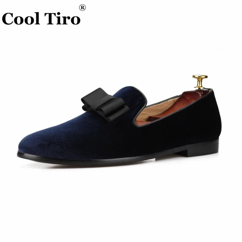 Dark blue velvet Loafers with Bow Tie (11)
