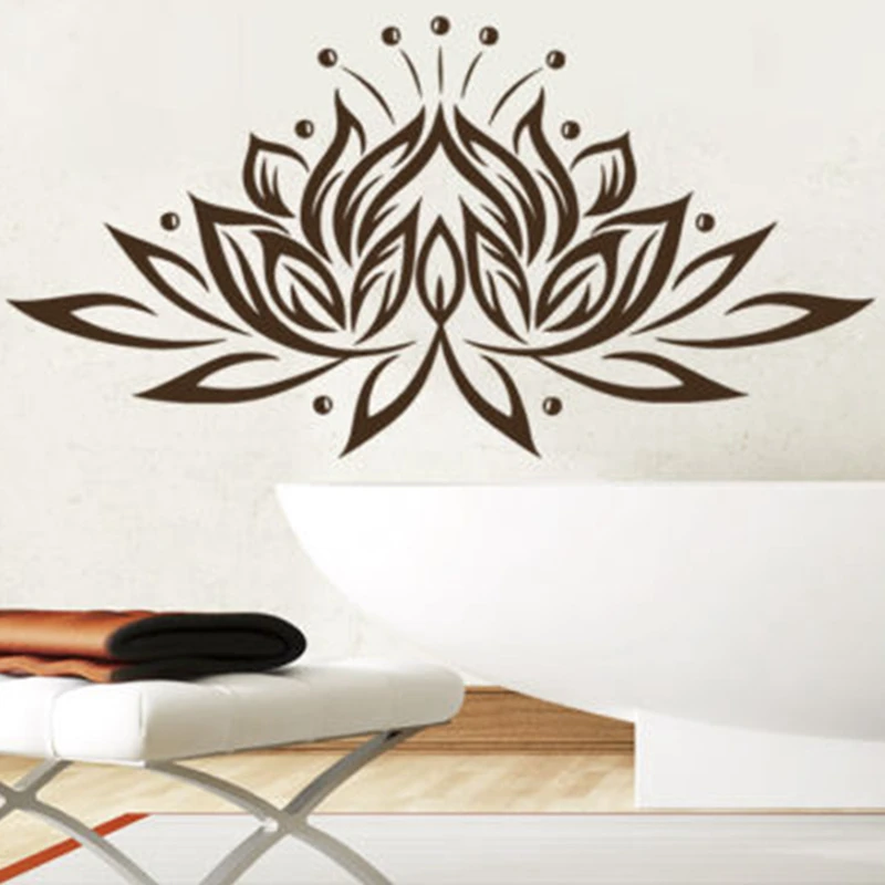 DCTAL Yoga Sticke Pattern Lotus Decal Body-building Posters Vinyl Wall Decals Pegatina Quadro Parede Decor Mural Yoga Sticker