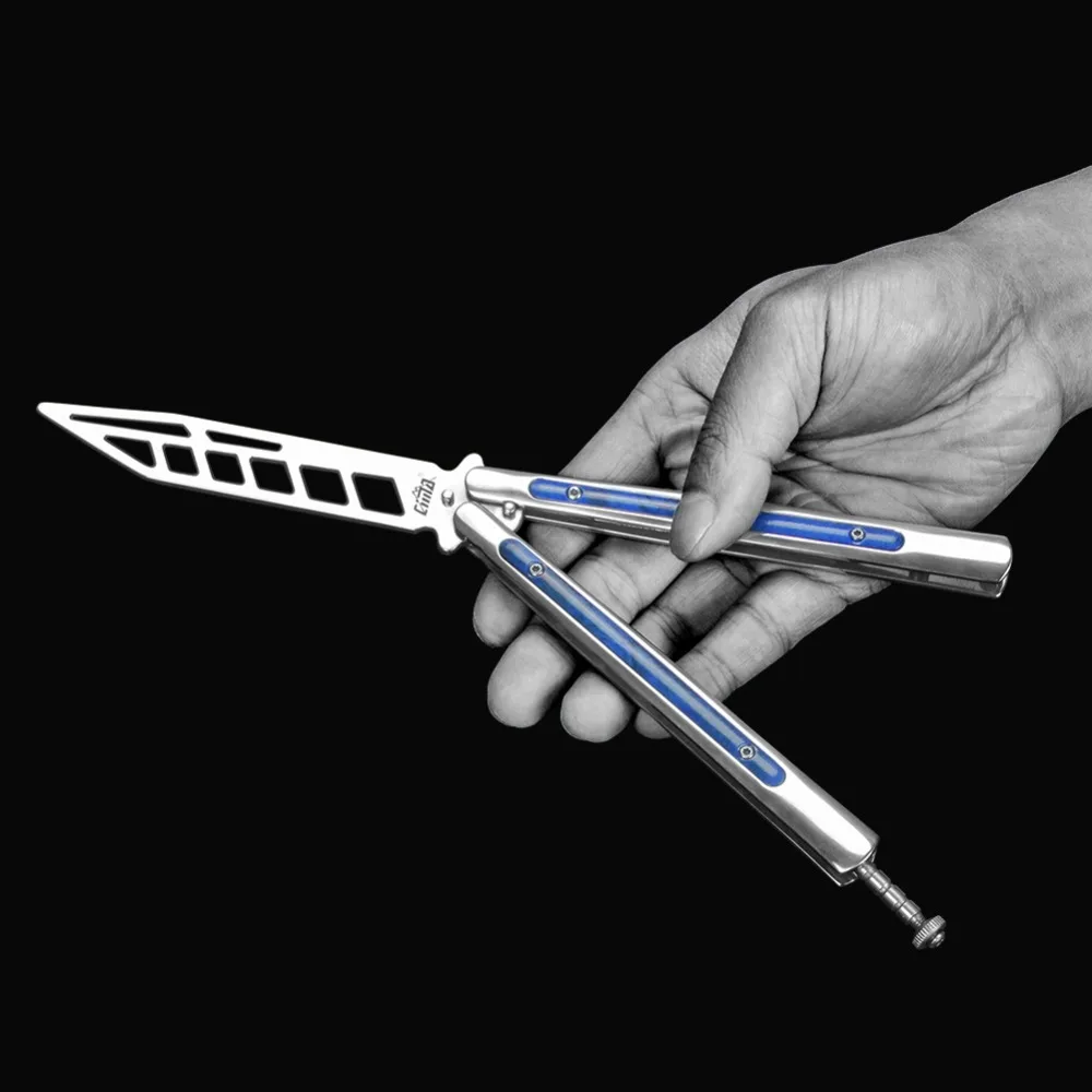 CIMA Butterfly Knife Practice Folding Balisong Dull Pocket Trainer Tool