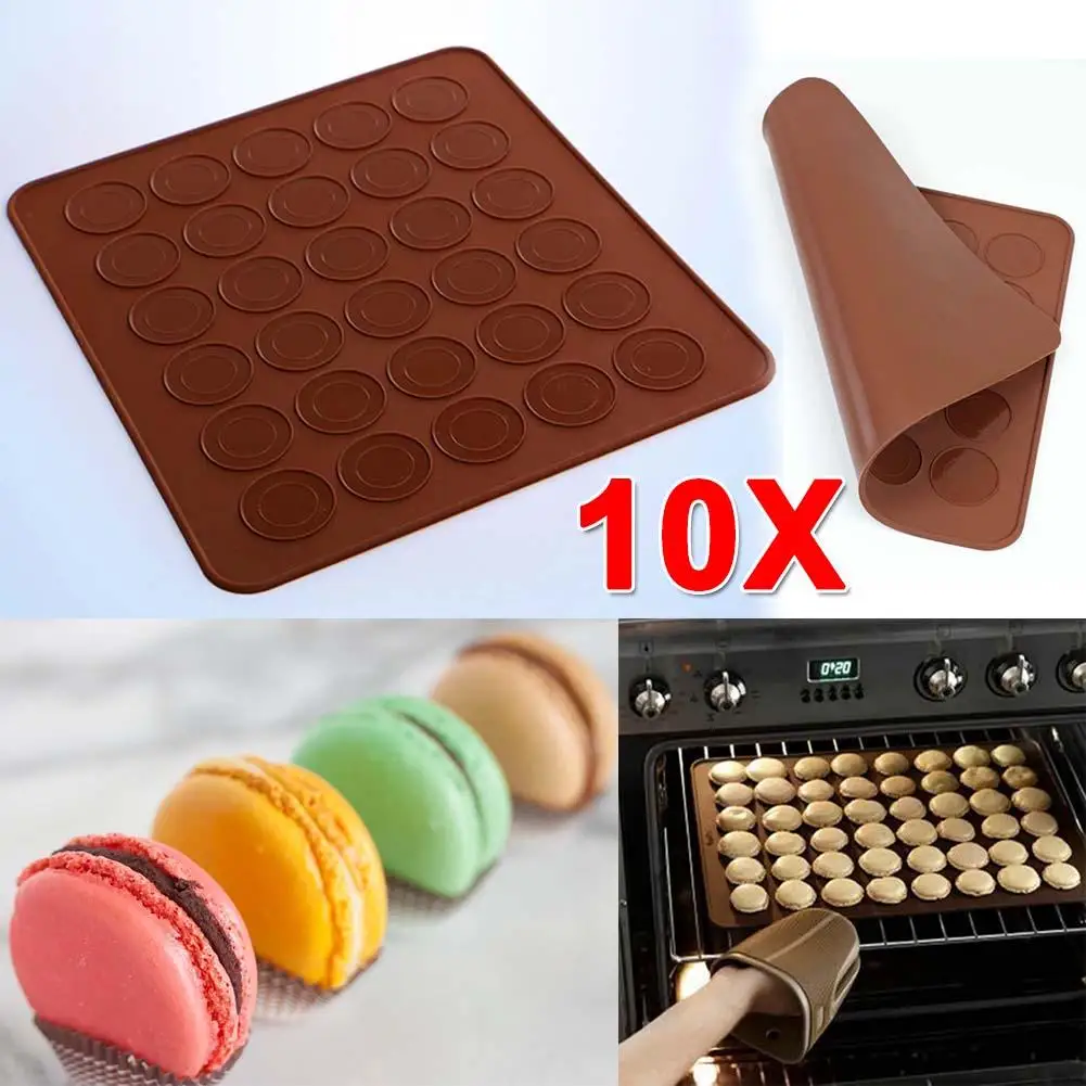 10pcs Silicone Roll Franch Macaron Cake Mat Rolling Oven Baking Pad Sheet Bakeware Tool For Cookies Wholesale | Дом и сад