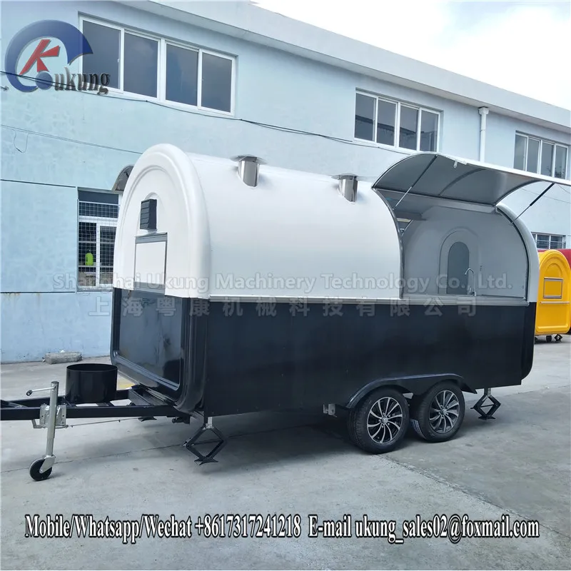 

UKUNG mobile coffee trailer with double side window open, multifunctional food truck