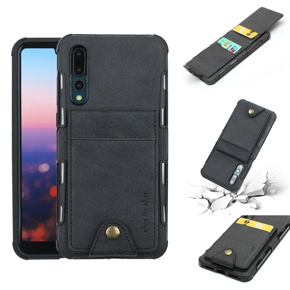 L-FADNUT Vintage Card Pocket Holder Phone Case For HUAWEI P20 Lite Pro Slim High Shockproof Bumper Unique Retro Cover Funda Capa | Мобильные