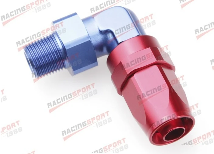 

-6 AN6 AN -6 to 1/8" NPT 90 Degree Swivel Hose End Fitting Adaptor SHD-90D6-1/8