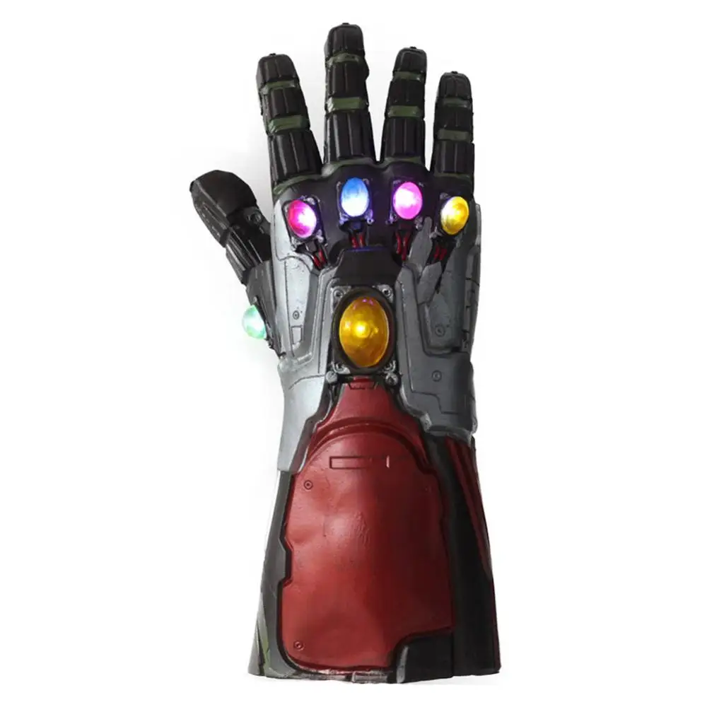 

LED Light Infinity Gauntlet Glove Avengers 4 Endgame Cosplay Iron Man Glove Weapon Arm Latex Battle Props