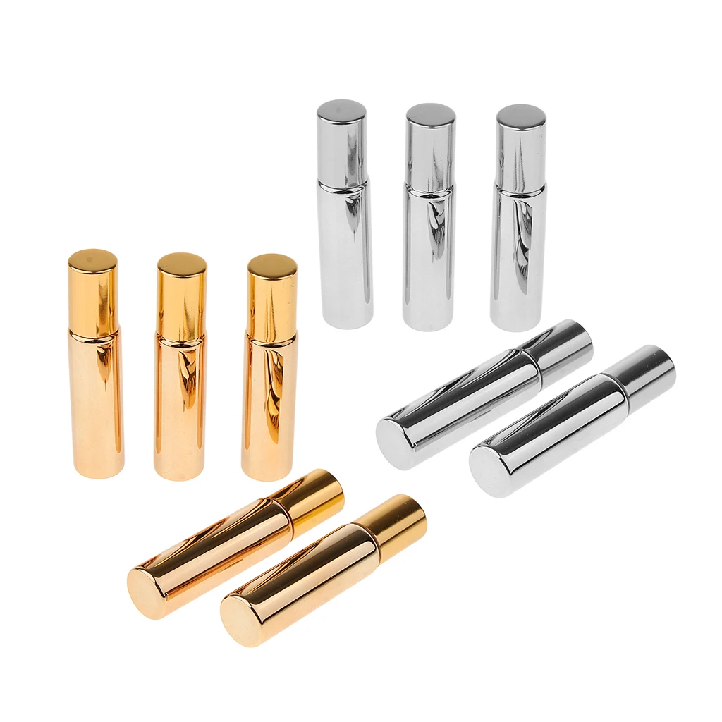 Wholesale Empty Storage Vials Roll-on Bottles w/steel roller balls for Essential Oils,Perfume or Other Liquids Oils (5Pcs,10 mL)