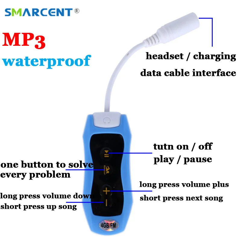 8 ГБ 4 IPX8 водонепроницаемый mp3 плеер наушники Mp3 для плавания серфинг под водой
