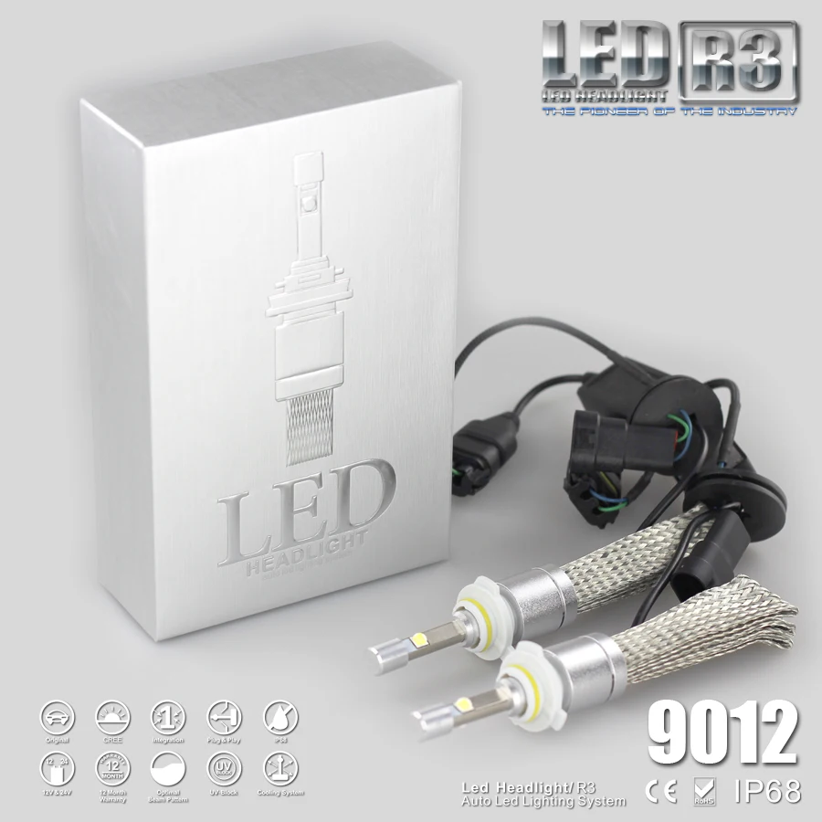 

1set Latest style energy saving relace halogen&HID no fan all in one 80w 9600lm led headlight bulbs for cars