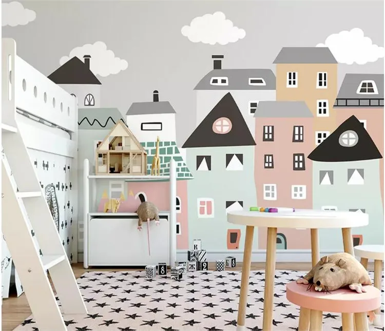 

Custom Mural Wallpaper For Kids Room Hand Painted Small House Children Room Bedroom Decorative Wallpaper Murals Papel De Parede