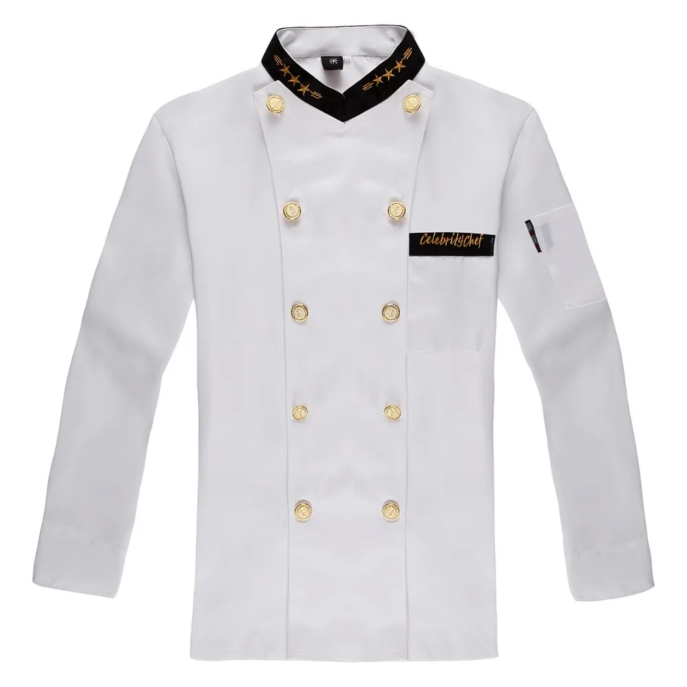 Unisex Double Breasted Chef S Uniform Long Sleeve Chef Jackets Chef Kitchen Fashionable Work Wear Chef Service Gilt Buttons Chef Jacket Chef Uniformchef Services Aliexpress