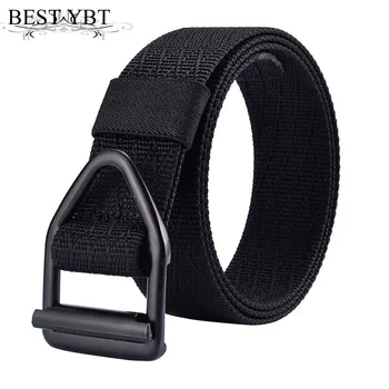 

Best YBT Unisex Nylon belt Alloy Bullet Nylon double ring buckle belt Casual retro trend men cowboy outdoor fashion belt