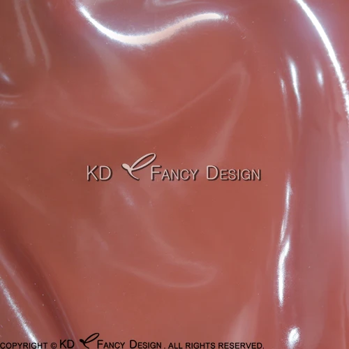 Прозрачная с черными оборками Сексуальная латексная блузка с пуговицами спереди отложной воротник резиновая рубашка верхняя одежда YF-0130 - Цвет: brown with black