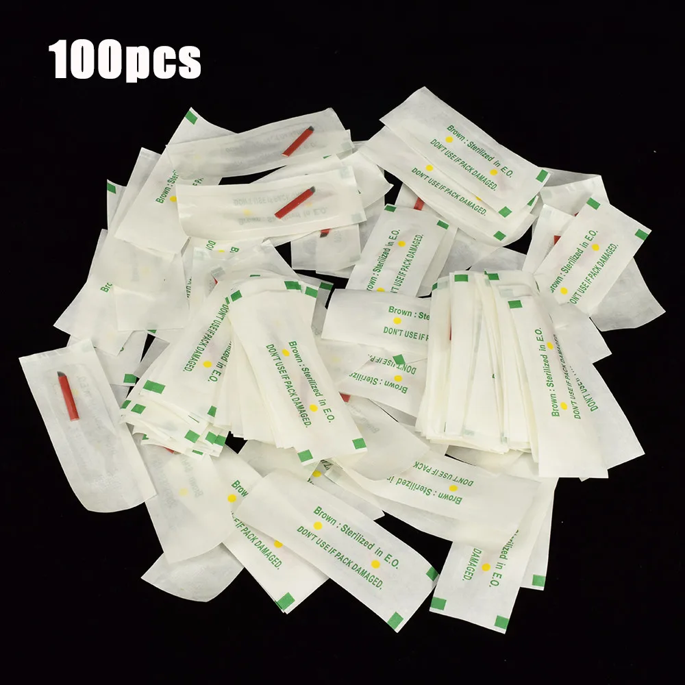 100 pcs 12 pins игла для микроблейдинга Перманентный макияж tebori иглы мануального татуажа бровей, Sombreado вышивка брови Tebore пластинки