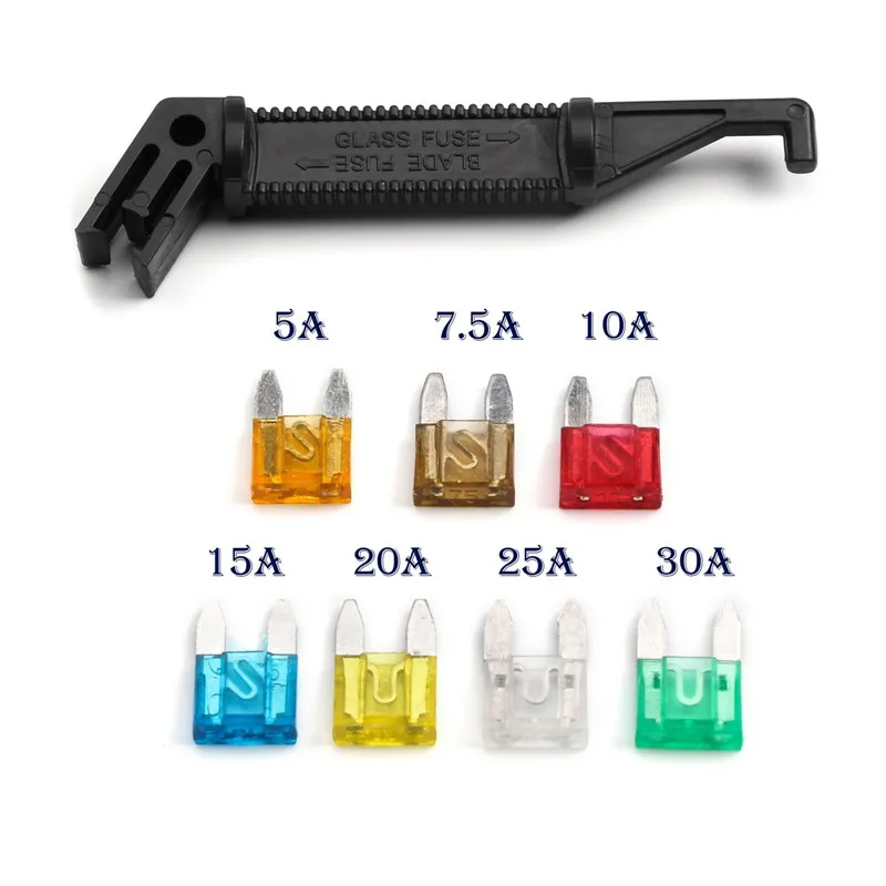 121 шт Малый размер низкий профиль лезвие предохранитель 5A-30A многоцветный Авто Грузовик УВД предохранитель лезвие 7 типов с черным предохранителем ключ Ассортимент Комплект