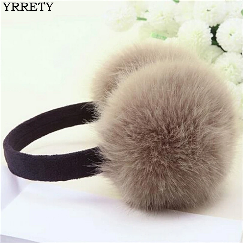 

YRRETY Winter Spring Autumn Women Warm Earmuffs Girl's Earlap Ultralarge Imitation Rabbit Hair Earflap Plush Quality Wool Ear