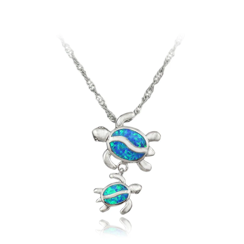 

Fashion 2014 Hot Sale Blue Fire Opal Women Jewel Silver Plated Pendant 1 1/8'' OP206