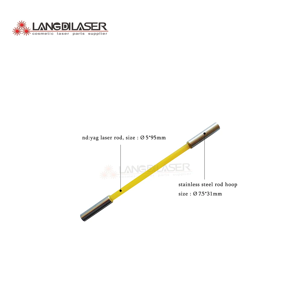 Nd: yag лазерный стержень с обручем, yag Лазерный стержень для удаления татуировки наконечника, Q-switched nd: yag Лазерный стержень