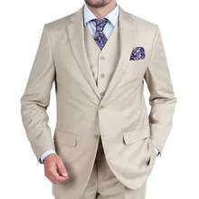 Смокинг жениха на заказ бежевый костюм жениха Свадебные/вечерние костюмы Лучший жених(пиджак+ брюки+ галстук+ жилет) B459