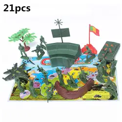 21 шт. пластиковый военный модельный комплект фигурка игрушка Армия Мужчины солдаты самолет танки аксессуары набор образовательных