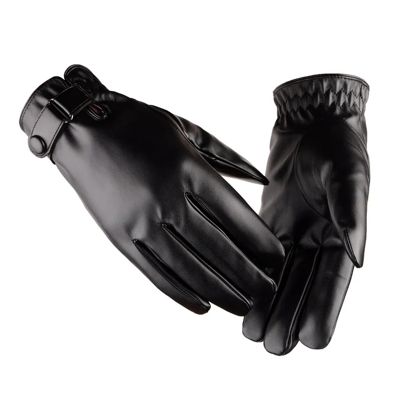 Miya Mona Зимние перчатки для мужчин кожаные Mitaine однотонные Guantes вождения теплые
