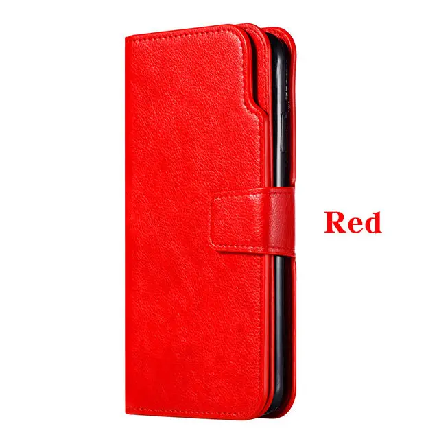 Чехол-книжка в стиле ретро с отделением для карт и подставкой, роскошный кожаный чехол для iPhone 11 Pro X XR XS MAX 5 6 6s 7 8 Plus 5S SE 8 Plus, чехол для телефона - Цвет: Red
