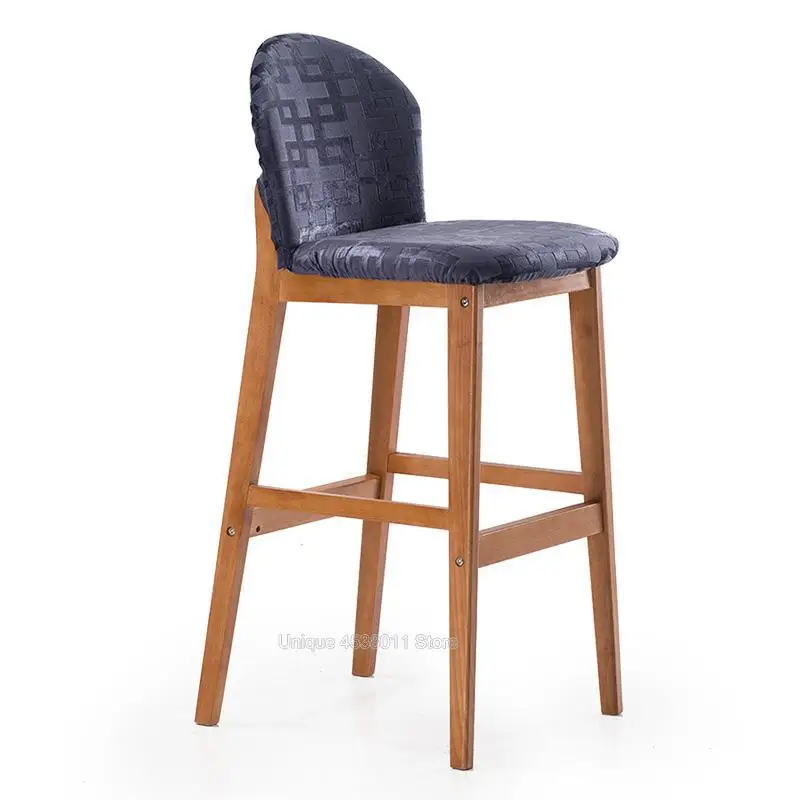 Бытовой твердый деревянный барный стул современный минималистичный бар высокий стул тыльная стул передний стол кассовый аппарат высокий стул - Цвет: Color 2