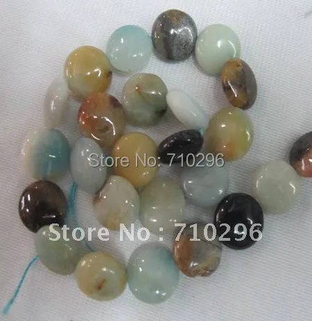 

Semi Stone Amazonite 12mm Coin Fashion Jewelry Beads 40cm/string 5strings/lot