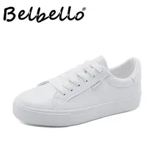 Belbello/ г., белые туфли резиновая нескользящая дышащая обувь из PU искусственной кожи, маленькие размеры 35-40 обувь для девочек удобная обувь