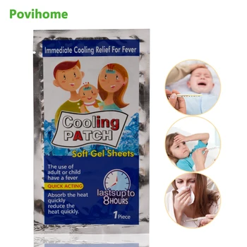 

Cooling Patches Baby Fever Down Medical Plaster Migraine Headache Pain Pad Lower Temperature Ice Gel Polymer Hydrogel C1593
