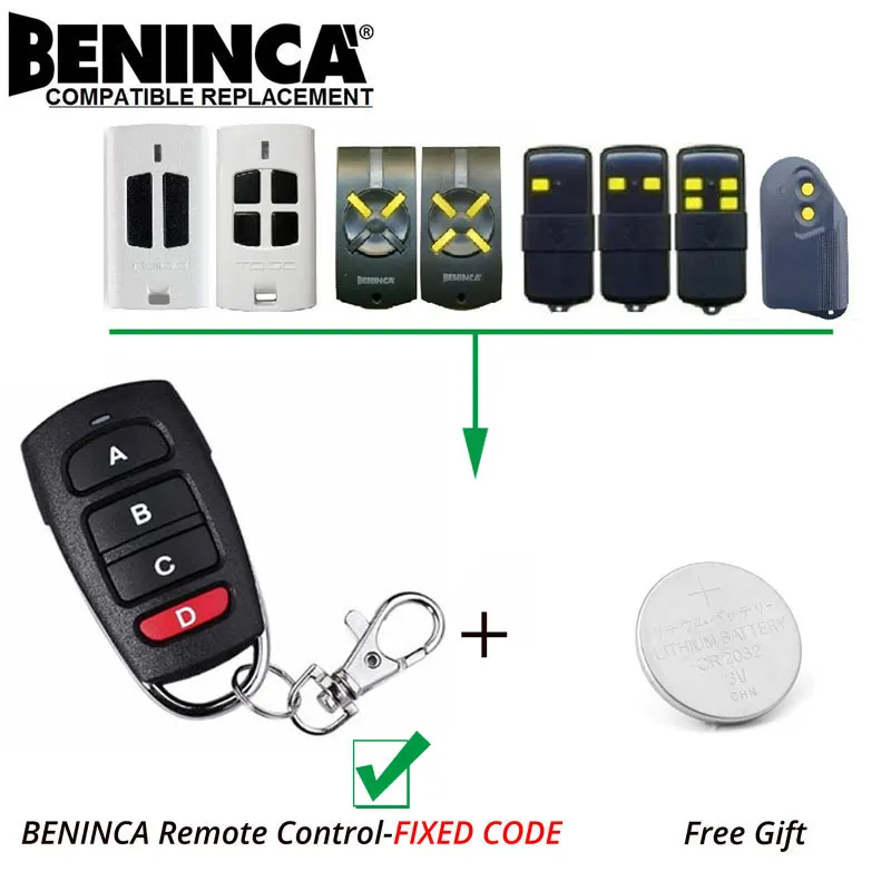 

3ps 4 Button Beninca WK WP Fixed Code Remote Key Fob Copy /Duplicator