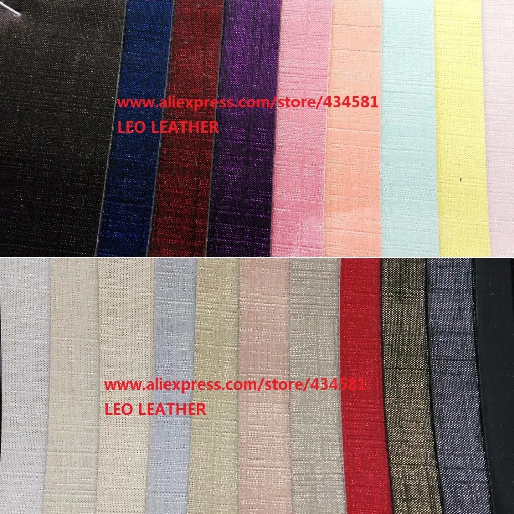 Glitter Leather Patent Mirror Synthetic Leather with Immitation Linen