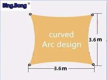 Защита от солнца тень паруса hdpe сети 3.6*3.6 м 12ft Площади Затенения УФ-качество Чистая беседка навес толдот Тент Открытый двор балкон сад