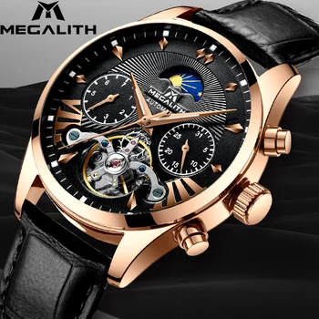 

MEGALITH Fashion Casual Automatic Mechanical Watches Men Sport Tourbillon Automatic Watch Waterproof Date Week Montre Homme 2019