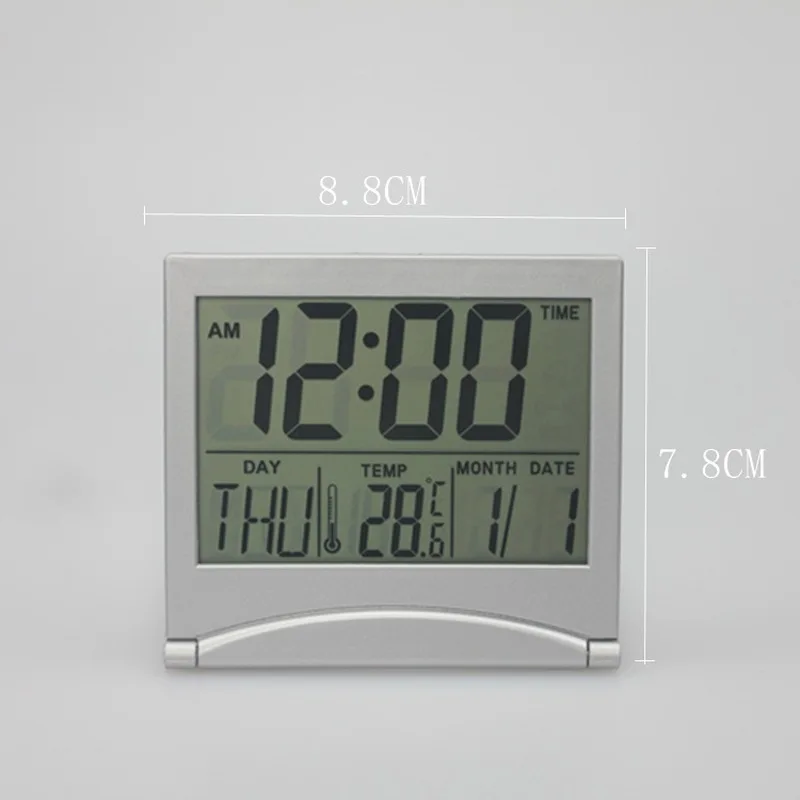 

New Folding LED Digital Alarm Clock Desk Table Weather Station Desk Temperature Travel Electronic Clock