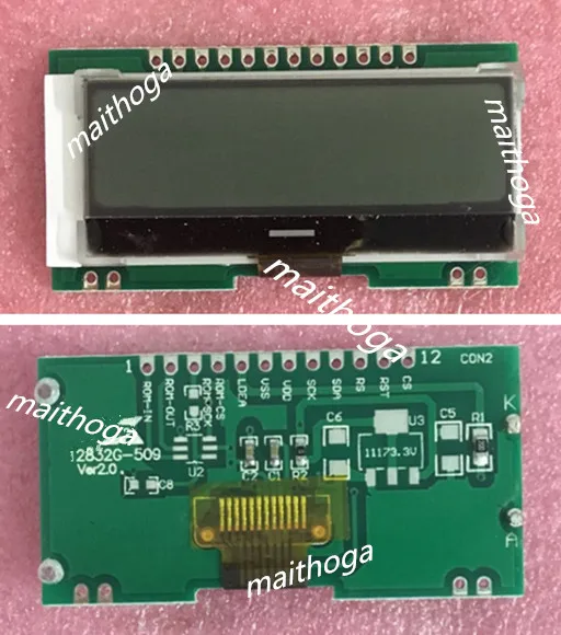 

12PIN Grey/Black Backlight SPI COG 12832 LCD Module ST7567 Controller 3.3V 5V FSTN Semi Permeable
