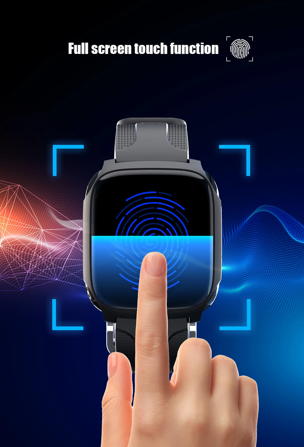 Сенсорный экран, TF9 Смарт-часы Водонепроницаемый IP67 сердечный ритм SmartWatch крови Давление монитор Smart Band Multi-спортивные режимы