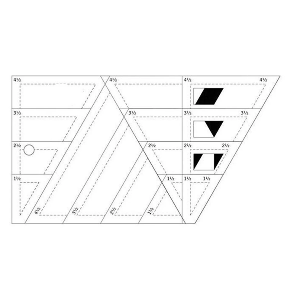 

1pcs Acrylic Material Multifunction Quilting Ruler Shaped Like A Trapezoid Good Quality Free Shipping