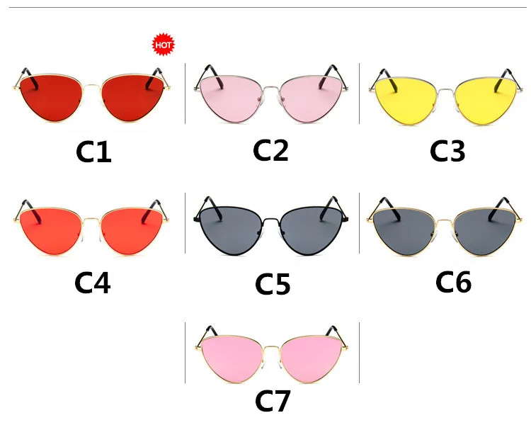 Модные тонированные цветные солнцезащитные очки в винтажном стиле, женские солнцезащитные очки в форме капли, кошачий глаз, женские брендовые дизайнерские солнцезащитные очки Oculos de sol