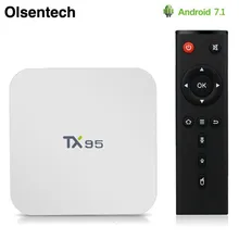 TX95 ТВ-бокс Android 7,1 2,4G/5,8G Wifi Amlogic S905W четырехъядерный 2 Гб ОЗУ 16 Гб ПЗУ Bluetooth 4K умный медиаплеер белая коробка