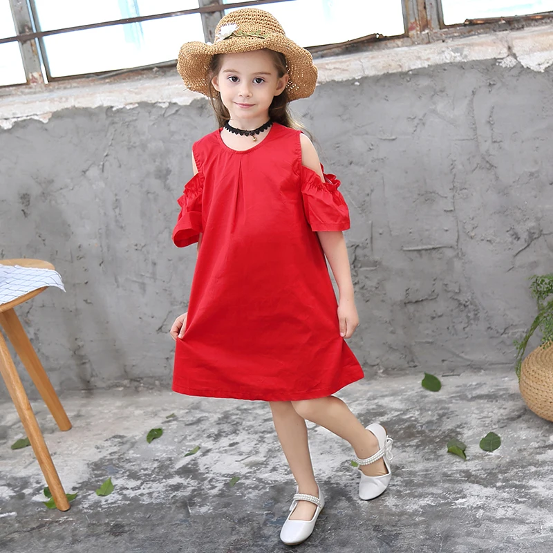 kids off shoulder dress girls (8)
