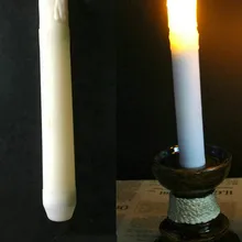 50 шт./лот Батарея powerd 6." Утомленные фитиль Топленое apperanc погружения капельного крем led конус свечи на Рождество Свадьба Церковь 15.5cm-янтарь