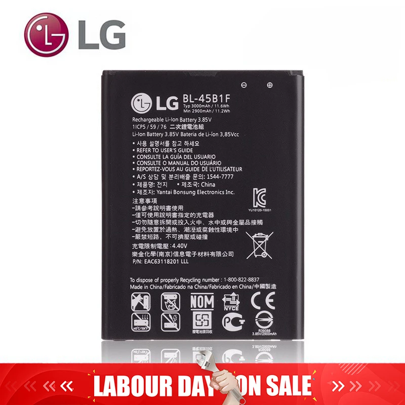 

Original Battery For LG V10 Battery H968 H961N H961 H901 VS990 F600L F600S F600K F100G BL-45B1F 2900mAh Full Capacity
