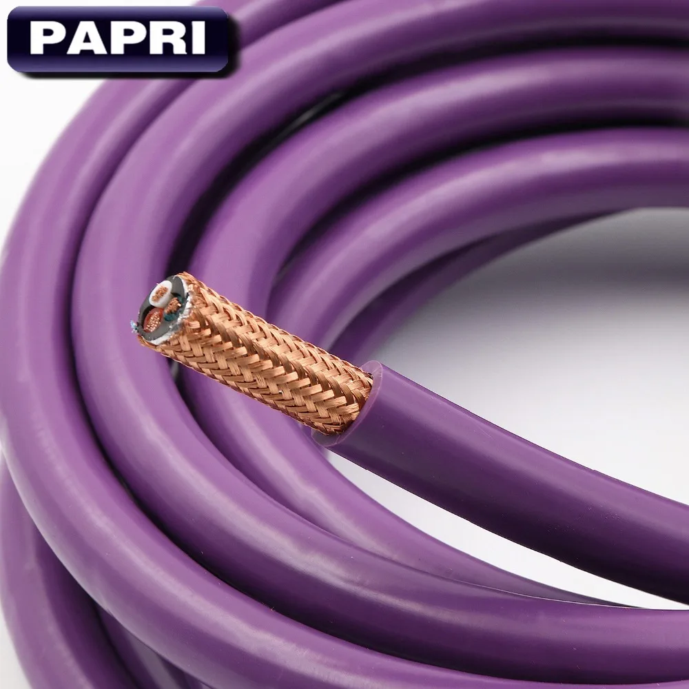 PAPRI OFC Copper AC Power Cord Cable DIY Amplifier Wire For Hifi Audio