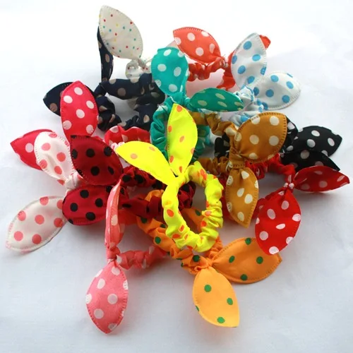 

10 Pcs/lot New Cute Bunny Ears Women Hair Accessories Cute Colorful Elastic Hair Bands Girl Hairband Hair Rope Gum Rubber Band