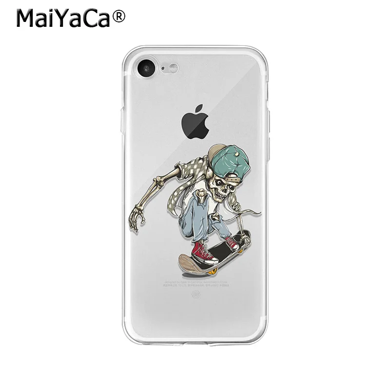 Retro Skeleton skull skateboard