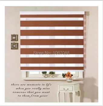 

Custom Size Translucent Roller Zebra Blinds Double Layer Shades Window Curtains for Living Room